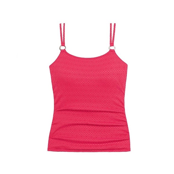 Bal Harbour Other - Bal Harbour Diamond Fields Textured Tankini Swimsuit Top Rings Size XL - Bin M